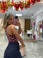 Load image into Gallery viewer, Pink animal print bodysuit