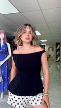 Load image into Gallery viewer, Peplum black top