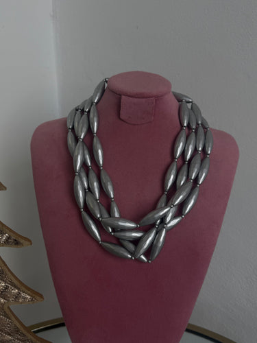 Silver layered necklace