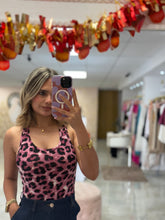 Load image into Gallery viewer, Pink animal print bodysuit