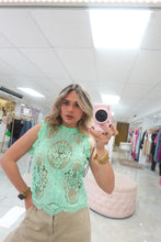 Load image into Gallery viewer, Aqua lace top