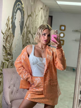 Load image into Gallery viewer, Sequin orange skirt