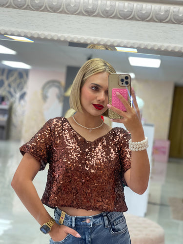 Bronze lentejuelas top