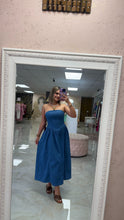 Load image into Gallery viewer, Off shoulder denim dress